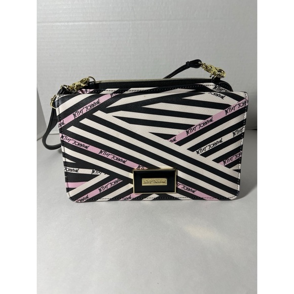 Betsy Johnson Black and Pink Women's Bag - Picture 1 of 12